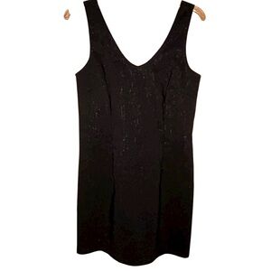 David Wayne Vintage Black Metallic Sleeveless‎ Sheath Dress Womens 10 USA Made